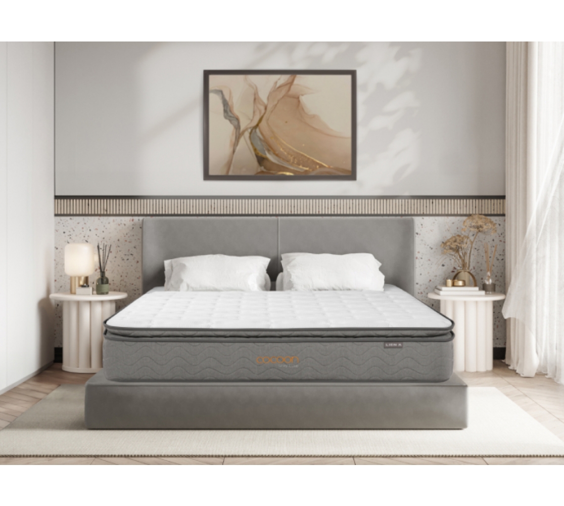 Nệm lò xo liên á cocoon Grey Luxe ( lò xo túi )