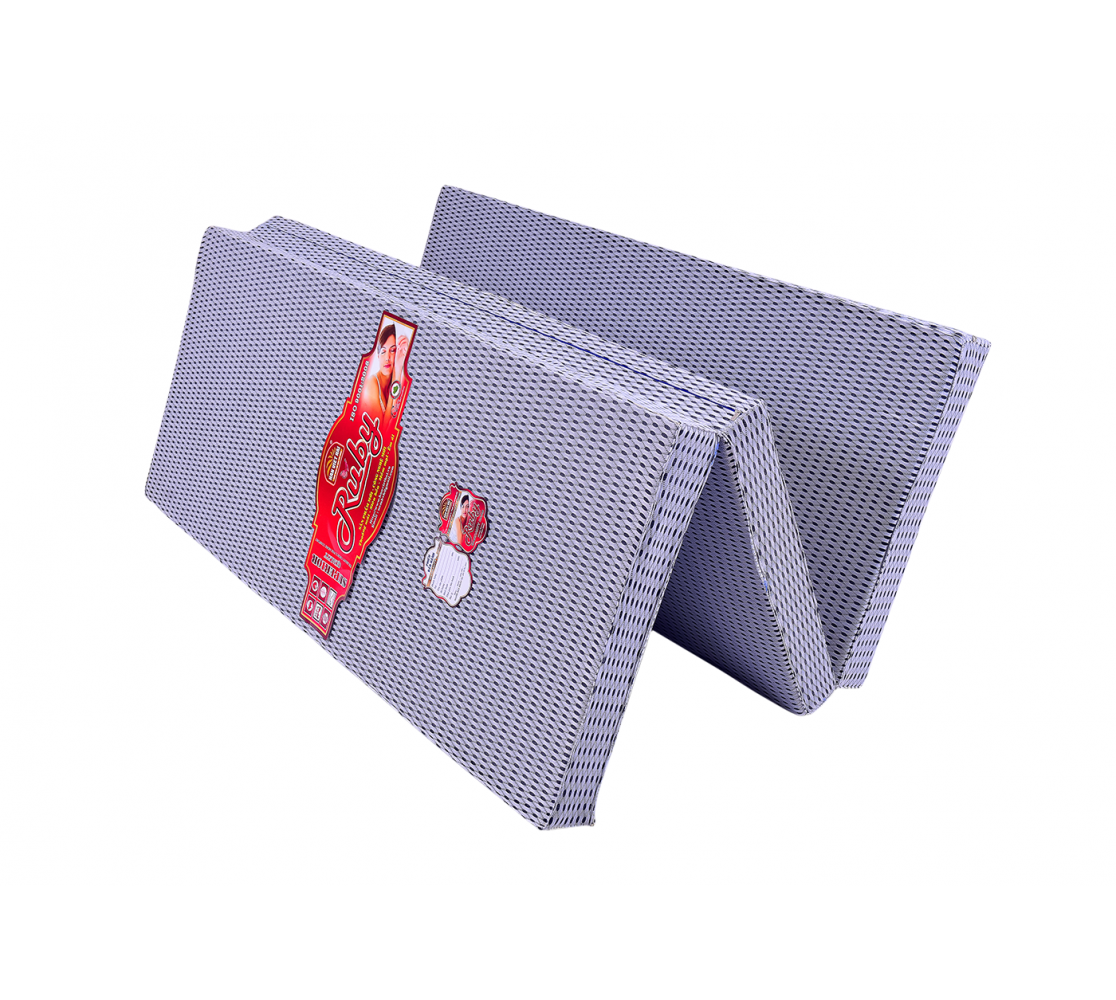 Nệm gấp 3 bông ép hàn việt hải khoan lỗ RUBY, vải xốp gấm hoặc vải 4D 