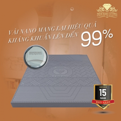 Nệm cao su than hoạt tính Kim Cương 5Zone Biolux